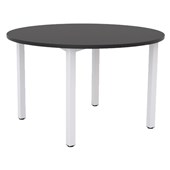 KNIGHT CUBIT MEETING TABLE ROUND D1200 X H730MM WHITE FRAME BLACK TOP