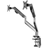 SYLEX SABRE DOUBLE HEIGHT ADJUSTABLE MONITOR ARM SILVER