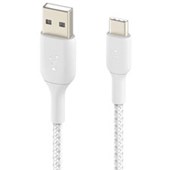 BELKIN BOOST CHARGE USBA TO USBC BRAIDED CABLE 2M WHITE