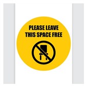 AVERY PRE PRINTED SELF ADHESIVE SIGN PLEASE LEAVE THIS SPACE FREE 200MM ROUND PACK 5