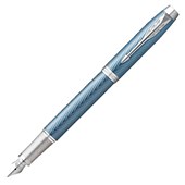 PARKER IM PREMIUM FOUNTAIN PEN BLUE GREY CHROME TRIM