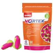 ESKO VORTEX EARPLUGS TSHAPED UNCORDED PACK 50