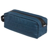 SUPPLY CO PENCIL CASE BARREL 2 ZIP 220 X 80MM DARK BLUE