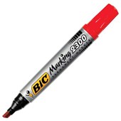 BIC ECOLUTIONS 2300 PERMANENT CHISEL TIP MARKER RED