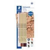 STAEDTLER DESIGN JOURNEY COLOURED PASTEL PENCILS ASSORTED PACK 6