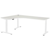 PULSE HEIGHT ADJUSTABLE ELECTRIC LEFT HAND WORKSTATION WHITE FRAME WHITE TOP W1200 X W1800 X D600MM