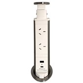 JASPER J POP TOP ELECTRIC OUTLET WITH USB WHITE AND SILVER