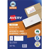 AVERY 936107 J8159 QUICK PEEL ADDRESS LABEL WITH SURE FEED INKJET 24UP WHITE PACK 50