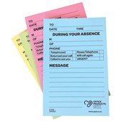 OPD DURING YOUR ABSENCE MESSAGE PAD 50 LEAF A6 ASSORTED PACK 10