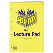 SPIRAX 905 LECTURE BOOK 7MM RULED 7 HOLE PUNCHED TOP OPEN SPIRAL BOUND 140 PAGE A4