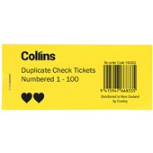 COLLINS RAFFLECHECK TICKET DUPLICATE 100 LEAF