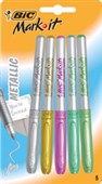 BIC MARKIT METALLIC PERMANENT MARKER BULLET 11MM ASSORTED PACK 5