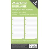 MILFORD TIMEPLANNER ORGANISER REFILL 6 RING RULED NOTEPAD PACK 2