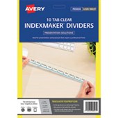 AVERY L745510 INDEX MAKER EASY APPLY A4 10 TAB CLEAR