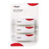 REXEL NAME BADGE PIN CLOSURE PACK 3