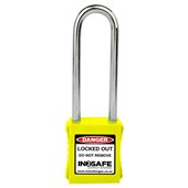 IN2SAFE LOCKOUT PADLOCK LONG KEYED DIFFERENT YELLOW