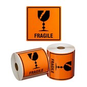 MPH SHIPPINGHANDLING LABEL FRAGILE ORANGEBLACK 99MM X 99MM 500 PER ROLL