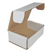 CARDBOARD WHITE HINGED LID GIFT BOX L175 X W130 X H65MM