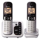 PANASONIC KXTGC222NZS TELEPHONE TWIN CORDLESS HANDSET SILVER