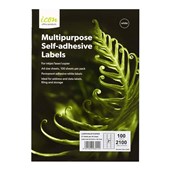 ICON LABEL MULTIPURPOSE LABEL 21 UP WHITE 635 X 381 PACK 100