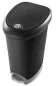 STERILITE RUBBISH BIN BLACK WITH PEDAL FLIP LID 48L 43LX33WX64H