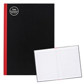 MILFORD HARDCOVER NOTEBOOK WITH MARGIN A4 100 LEAF RED AND BLACK