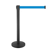 QSTANDS RETRACTABLE BELT BARRIER BLACK  WITH 3M BLACK BELT