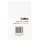 COLLINS SYSTEM CARDS 53U PLAIN W5 X L3IN WHITE PACK 100  PUNCHED FOR DOUGLAS