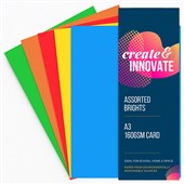 TROPHEE COLOURED PAPER A3 160GSM ASSORTED BRIGHTS PACK 125