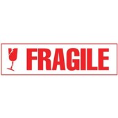 LABEL SHIPPING  FRAGILE  30MM X 127MM  250 LABELSDISPENSER