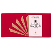 SHARP LUNCHEON SERVIETTE RED 2 PLY 310 X 305 FOUR FOLD PACK OF 200