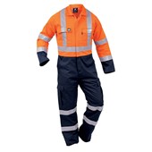 OVERALL FIRE RETARDANT ORANGEBLUE WITH REFLECTIVE 325GSM TAPE SIZE 10