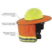 HARD HAT FULL BRIM ONLY ORANGE SUN SHADE HBSO