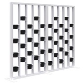 CONNECT FREESTANDING PLANT WALL 1890HX2400W WHITE FRAME WHITE FINS WITH PLANTERS