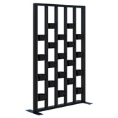 CONNECT FREESTANDING PLANT WALL 1890HX1200W BLACK FRAME BLACK FINS WITH PLANTERS