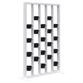 CONNECT FREESTANDING PLANT WALL 1890HX1200W WHITE FRAME WHITE FINS WITH PLANTERS