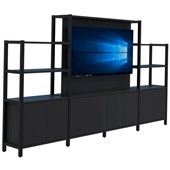 GRID 40 TV OPEN DISPLAY STORAGE UNIT 15001890HX2960W BLACK FRAME BLACK FINISH