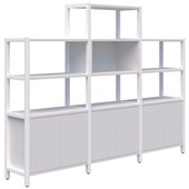 GRID 40 OPEN DISPLAY STORAGE UNIT 45 TIER 15001890HX2560W WHITE FRAME WHITE FINISH