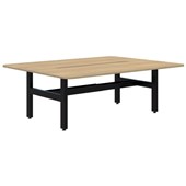 SUMMIT II TOUCHDOWN DESK POD 24 PEOPLE 2100WX1600D BLACK FRAME CLASSIC OAK TOP