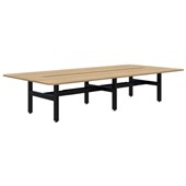 SUMMIT II TOUCHDOWN DESK POD 46 PEOPLE 3600WX1600D BLACK FRAME CLASSIC OAK TOP