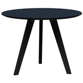 OSLO ROUND 3 LEG MEETING TABLE 900MM DIA TOP BLACK STAINED TASMANIAN ASH BASE BLACK VELVET MATT TOP