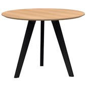 OSLO ROUND 3 LEG MEETING TABLE 1200MM DIA TOP BLACK STAINED TASMANIAN ASH BASE TASMANIAN ASH VENEER TOP