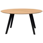 OSLO ROUND 4 LEG MEETING TABLE 1500MM DIA TOP BLACK STAINED TASMANIAN ASH BASE TASMANIAN ASH VENEER TOP