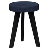 OSLO STOOL  BLACK STAINED TASMANIAN ASH BASE WITH KEYLARGO DENIM FABRIC TOPPER SEAT