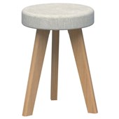 OSLO STOOL NATURAL TASMANIAN ASH BASE WITH KEYLARGO ZINC FABRIC TOPPER SEAT