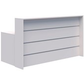 EURO RECEPTION DESK 1800MM WIDE WHITE WITH WHITE