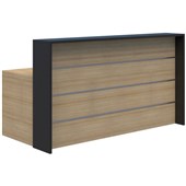 EURO RECEPTION DESK 2000MM WIDE CLASSIC OAK WITH BLACK