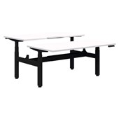 SUMMIT II 2 POD ELECTRIC DESK W1200 X D800 X H6201270MM BLACK FRAME WHITE TOP