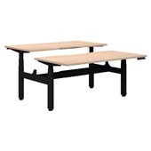 SUMMIT II 2 POD ELECTRIC DESK W1200 X D800 X H6201270MM BLACK FRAME REFINED OAK TOP