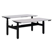 SUMMIT II 2 POD ELECTRIC DESK W1200 X D800 X H6201270MM BLACK FRAME SILVER STRATA TOP